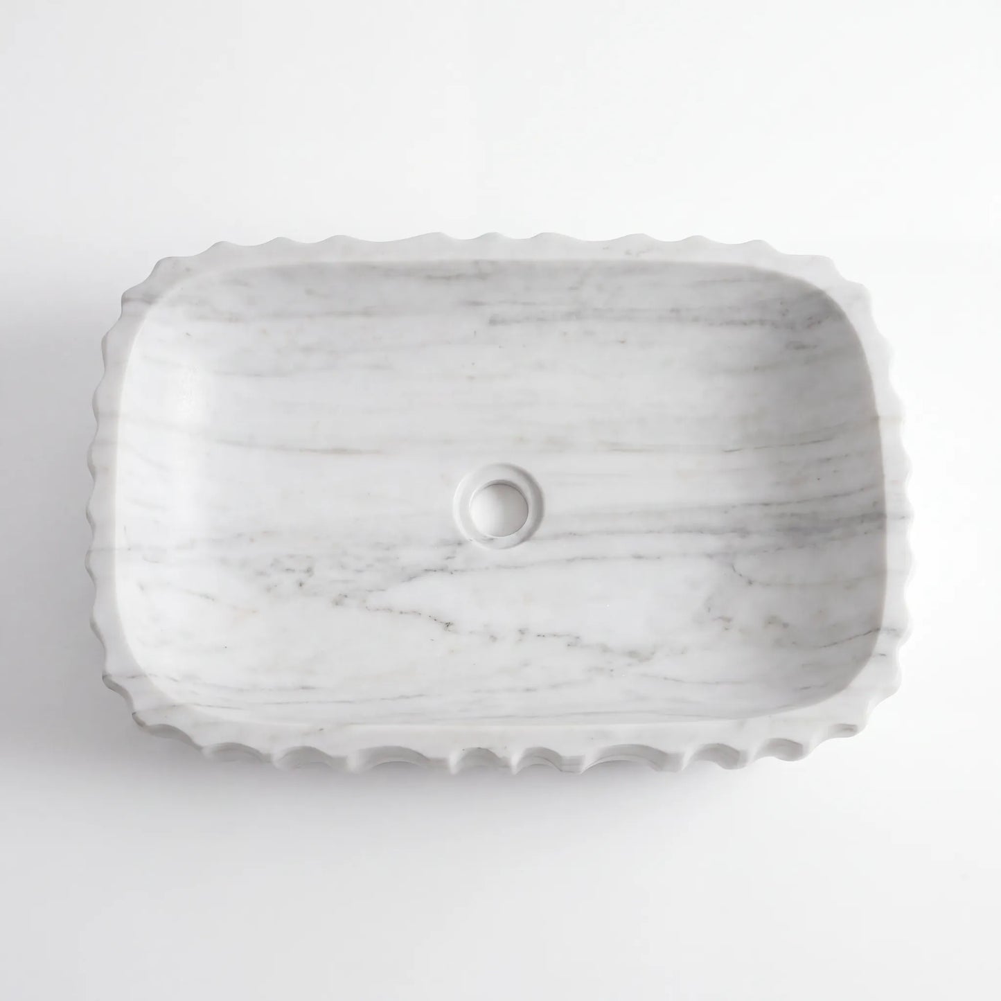 RMD-060 Round Carrara White Vessel Sink Basin