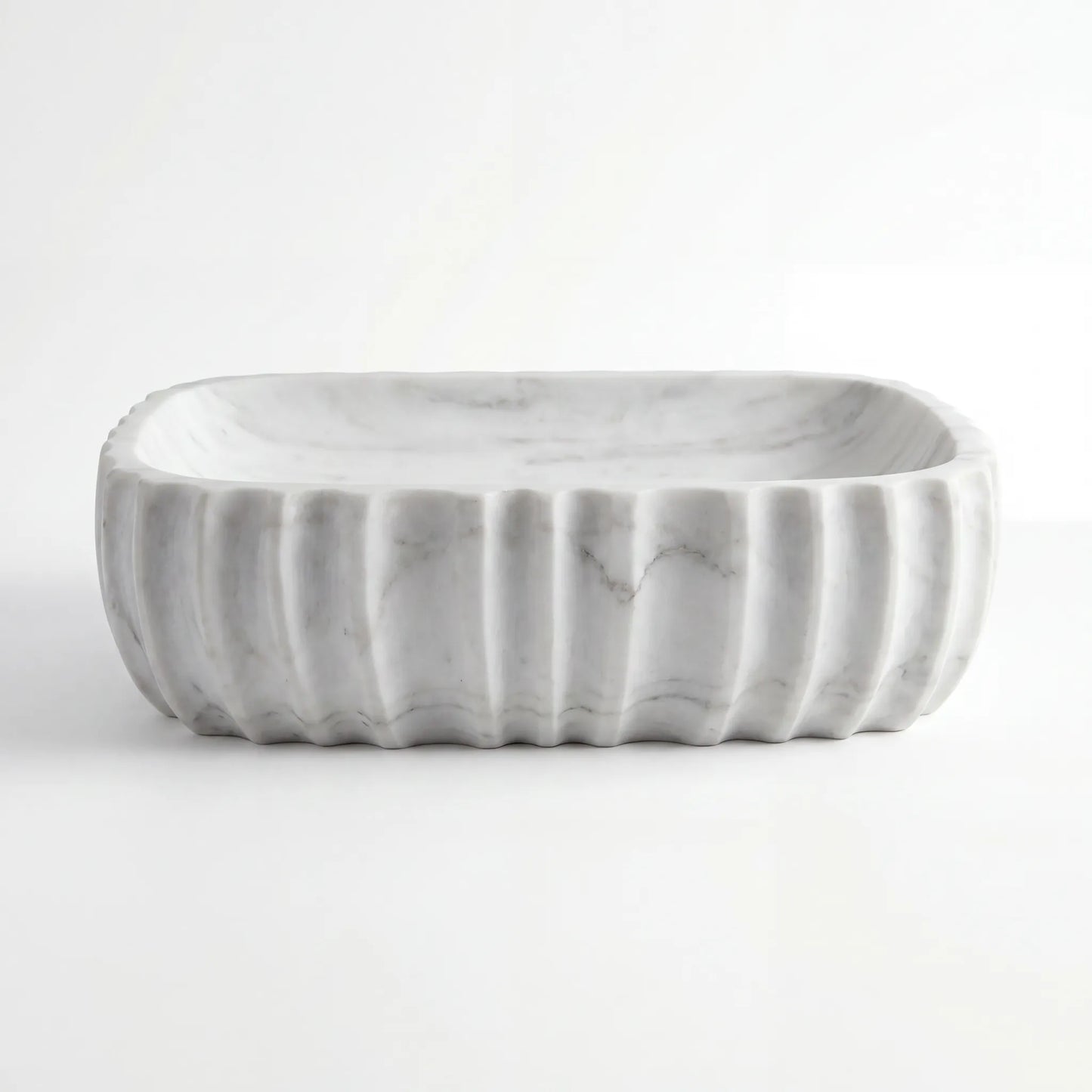 RMD-060 Round Carrara White Vessel Sink Basin