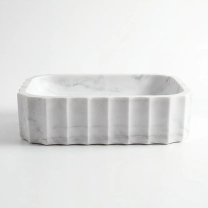 RMD-061 Rectangle Carrara White Vessel Sink Basin