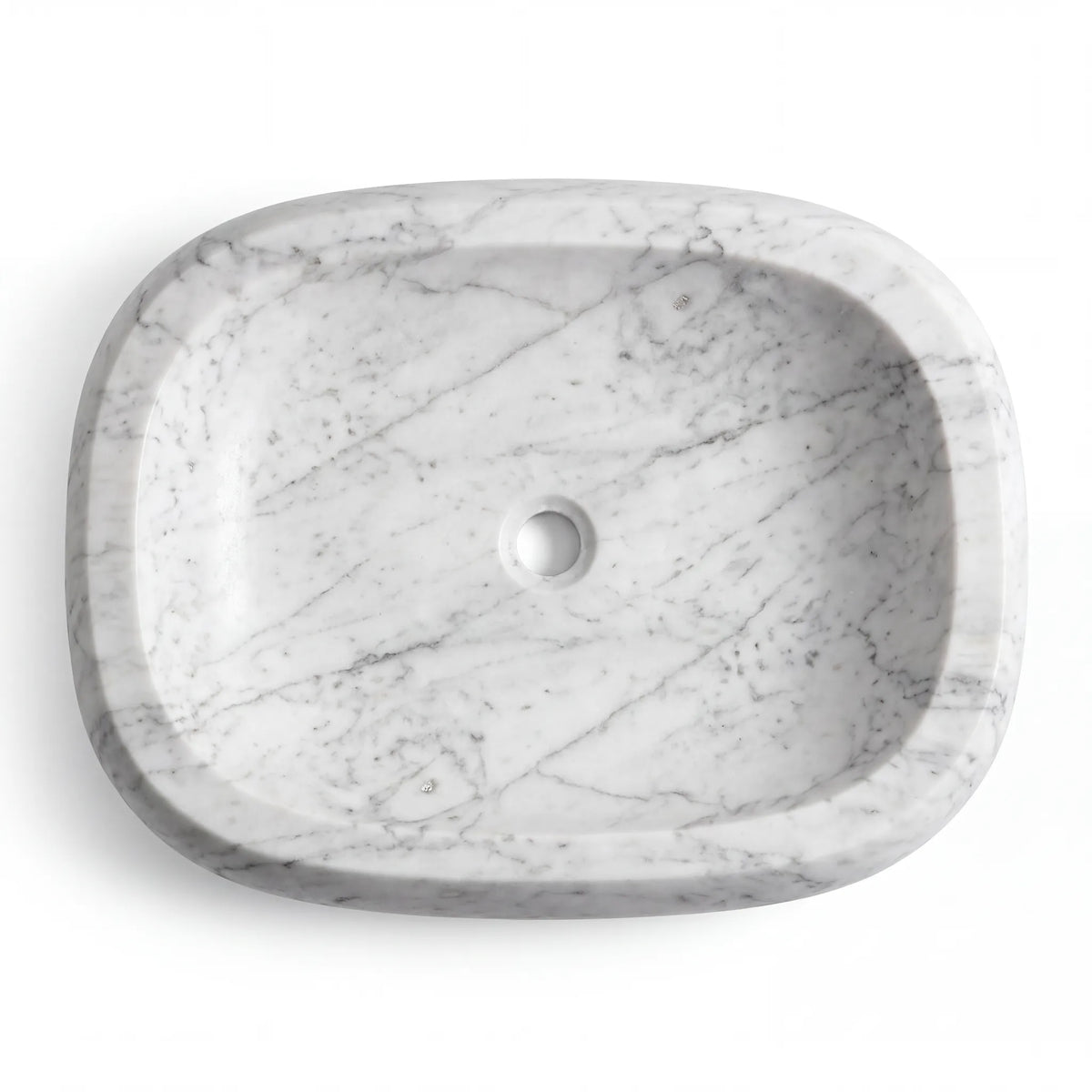 Front view of RMD-062 Lilavena oval Lilac marble vessel sink with polished finish