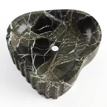 RMD-065 Round Green Marble Vessel Sink Basin