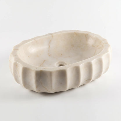 RMD-066 Round Calacatta Gold Vessel Sink Basin