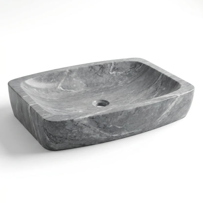 RMD-068 Rectangle Grey Marble Vessel Sink Basin