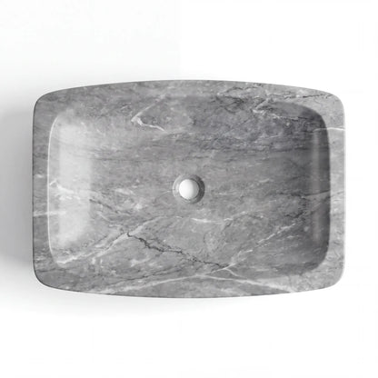 RMD-068 Rectangle Grey Marble Vessel Sink Basin