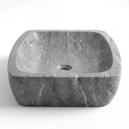 RMD-068 Rectangle Grey Marble Vessel Sink Basin