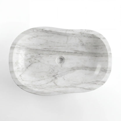 RMD-073 Rectangle Carrara White Vessel Sink Basin