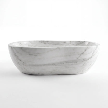 RMD-073 Rectangle Carrara White Vessel Sink Basin