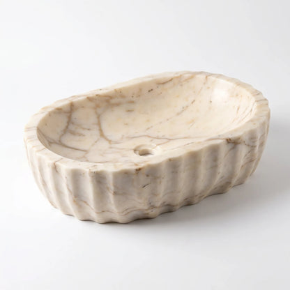 RMD-074 Round Calacatta Gold Vessel Sink Basin