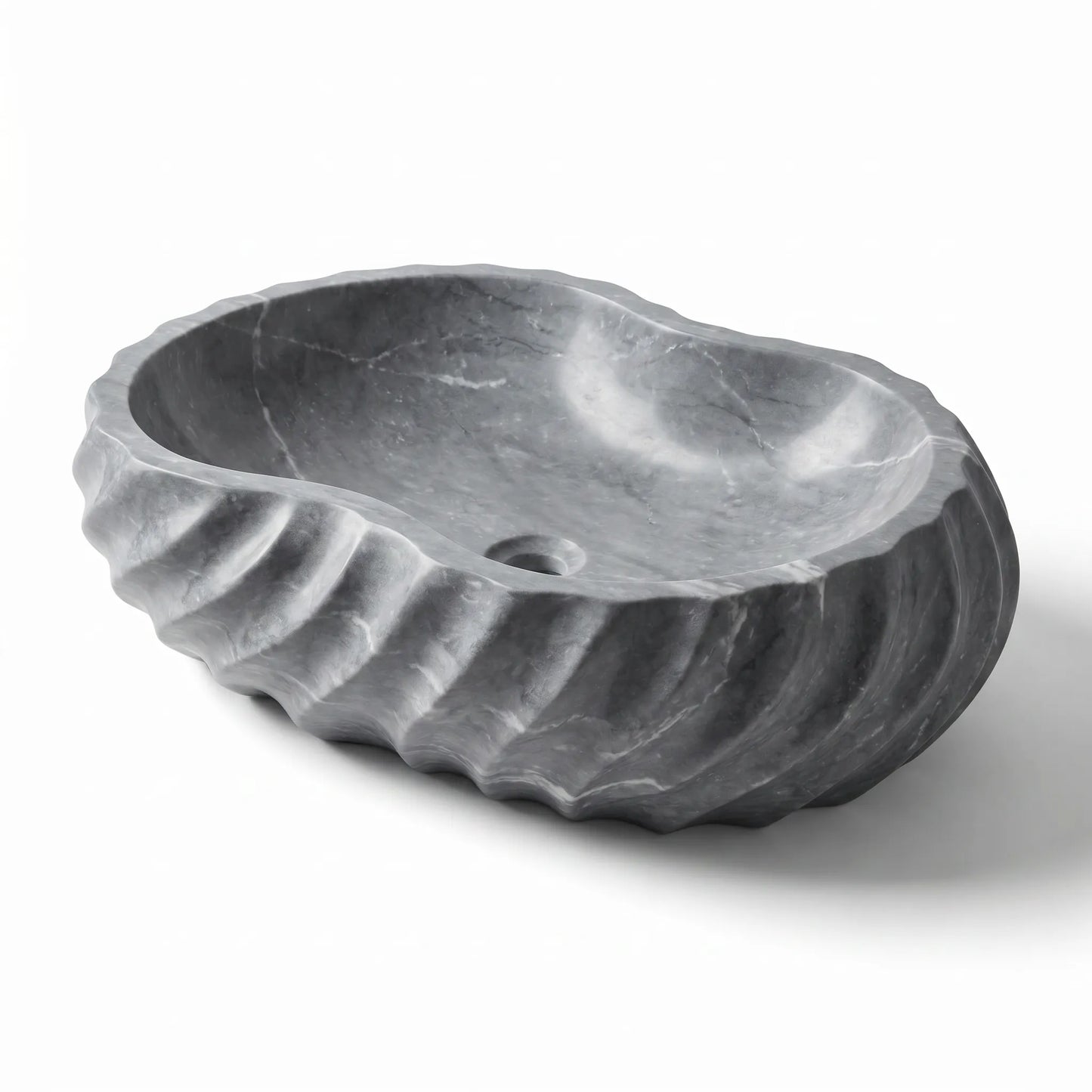 RMD-076 Rectangle Grey Marble Vessel Sink Basin