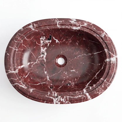 RMD-077 Oval Rosso Levanto Vessel Sink Basin