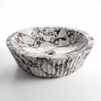 RMD-078  Round Calacatta viola Vessel Sink Basin