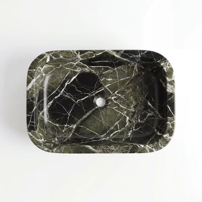 RMD-080 Round Green Marble Vessel Sink Basin