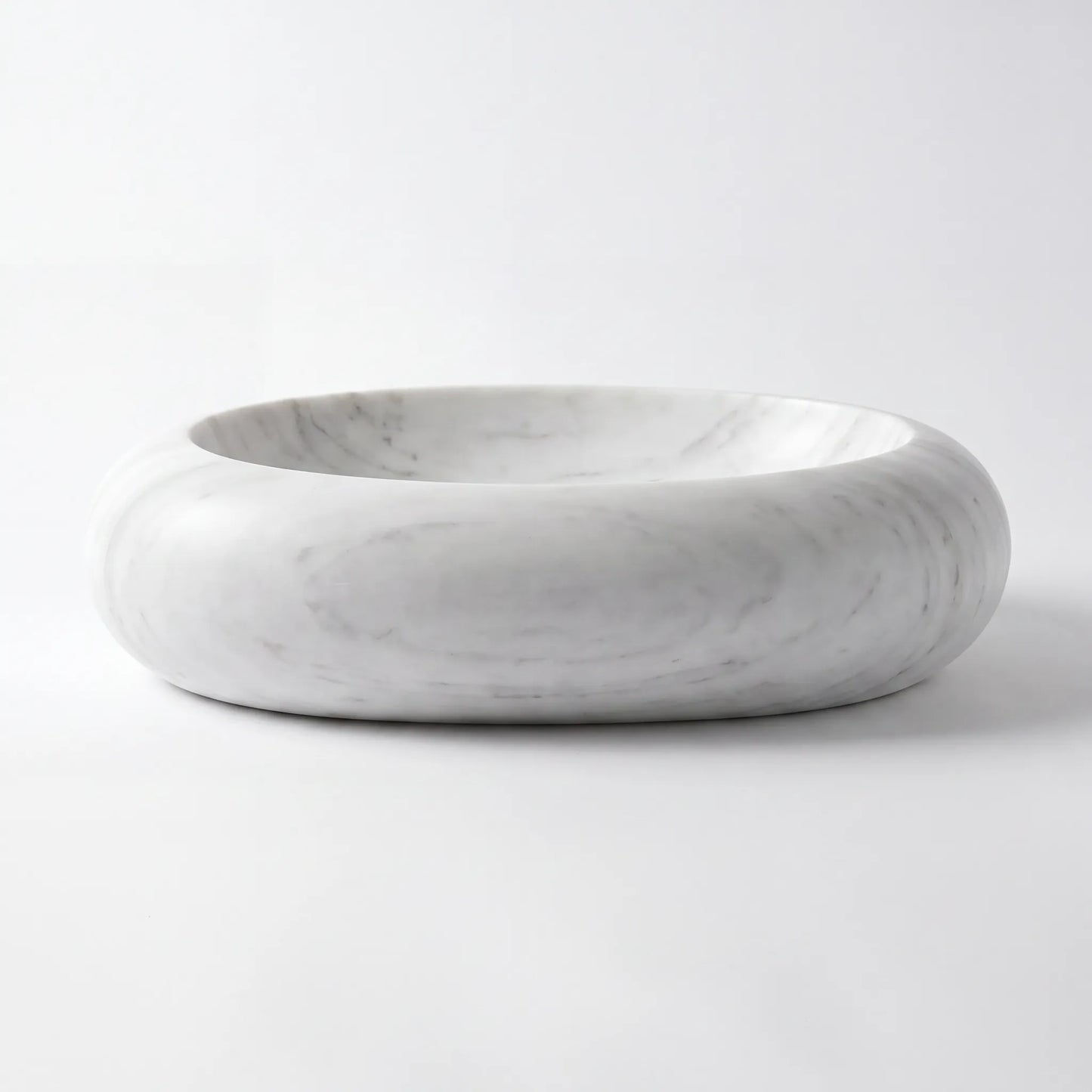 RMD-082 Round Carrara White Vessel Sink Basin