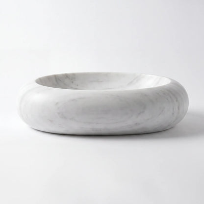 RMD-082 Round Carrara White Vessel Sink Basin