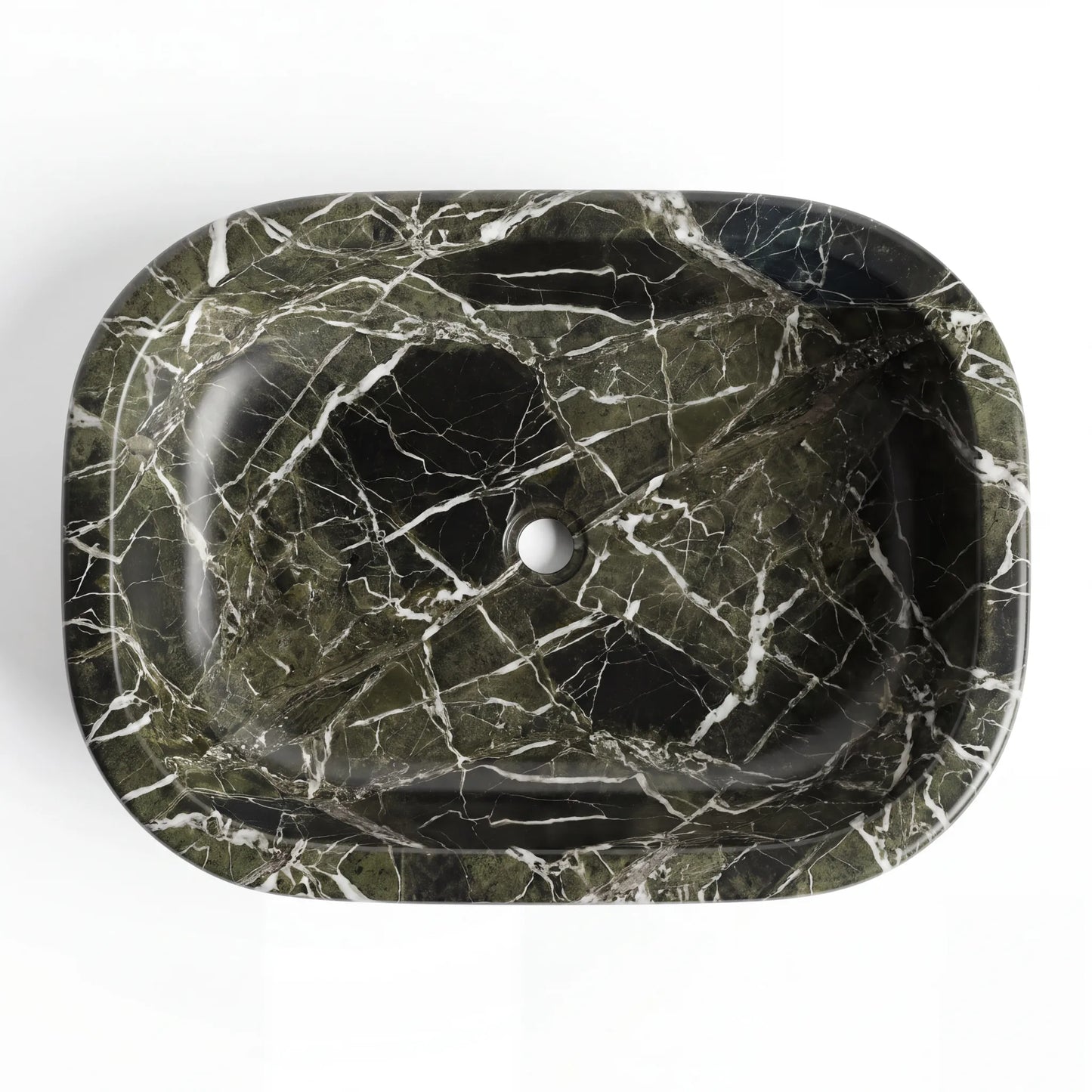 RMD-083 Rectangle Green Marble Vessel Sink Basin