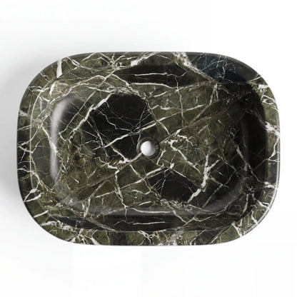 RMD-083 Rectangle Green Marble Vessel Sink Basin