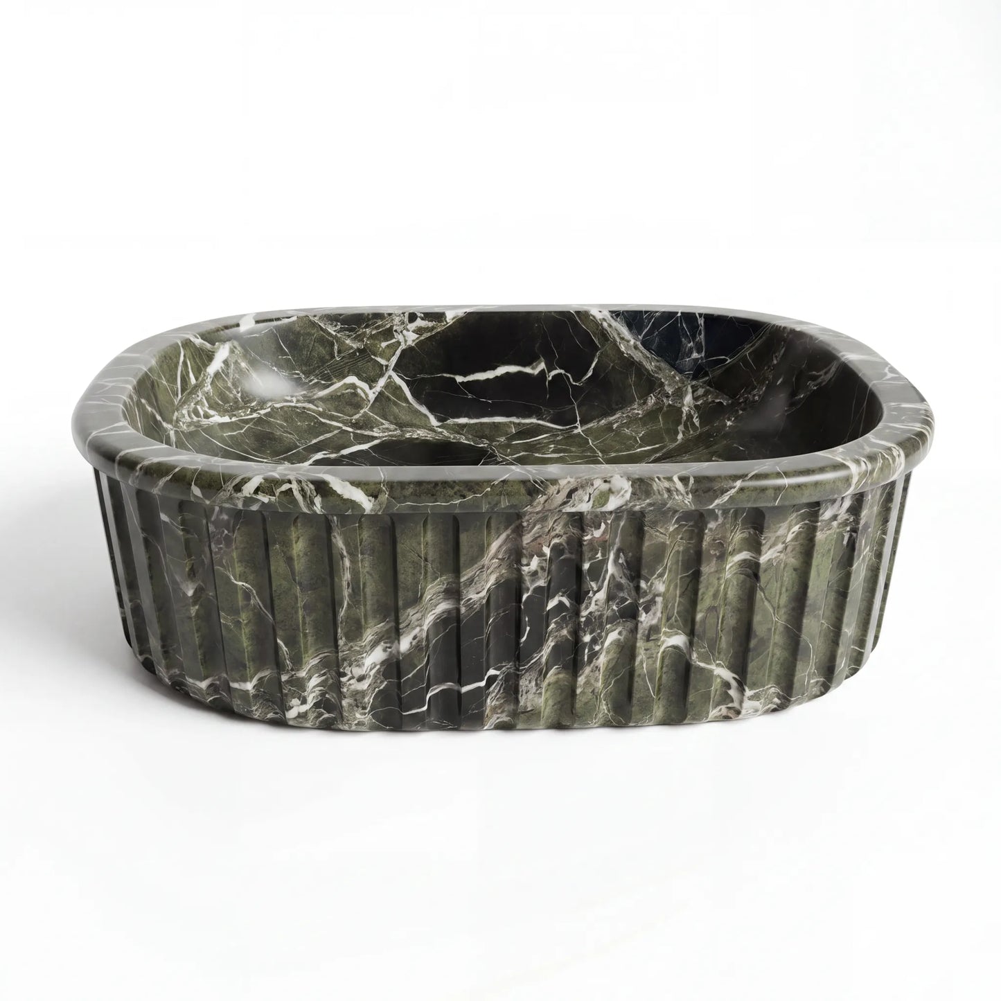 RMD-083 Rectangle Green Marble Vessel Sink Basin
