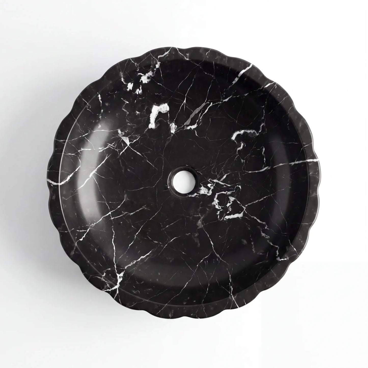 RMD-084 Round Nero Marquina Vessel Sink Basin