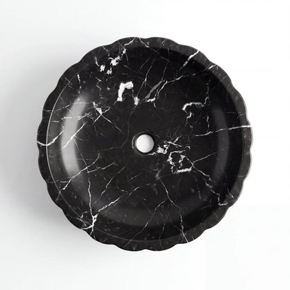 RMD-084 Round Nero Marquina Vessel Sink Basin