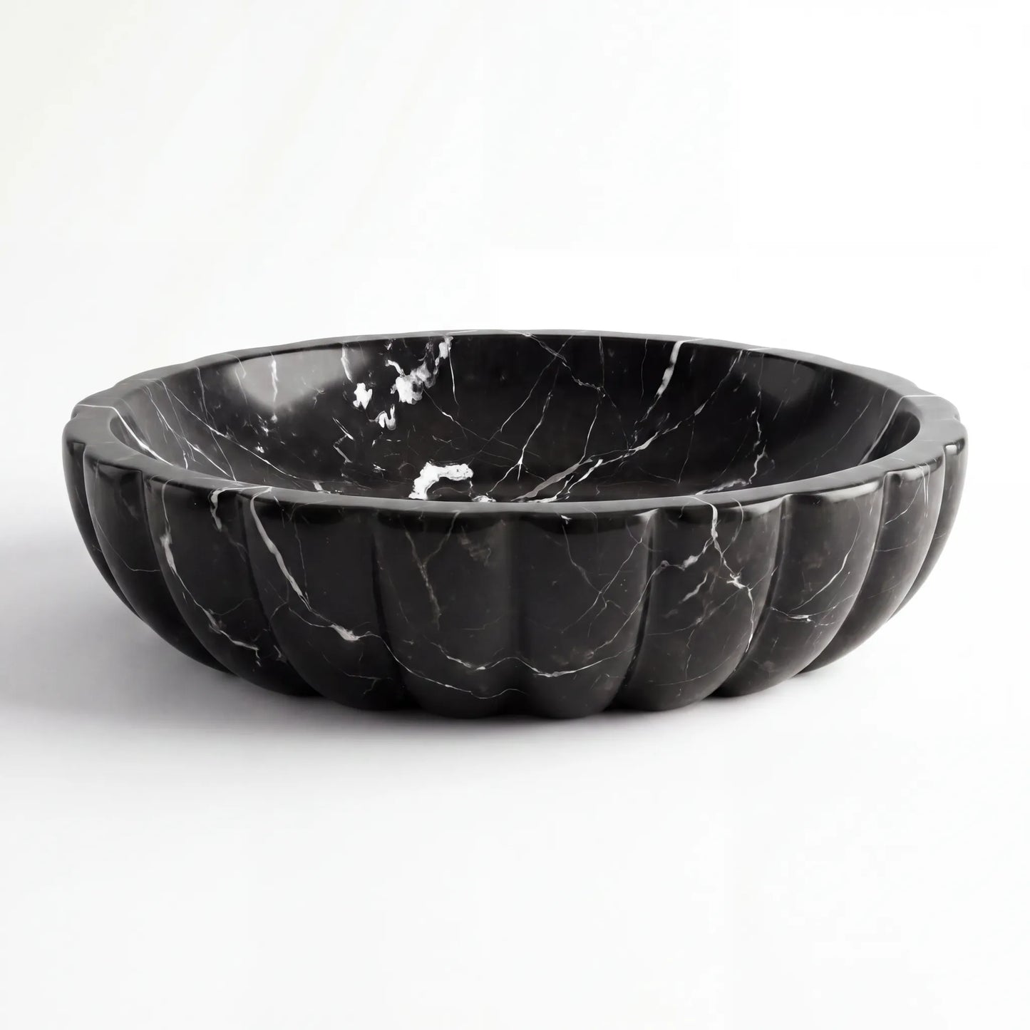 RMD-084 Round Nero Marquina Vessel Sink Basin