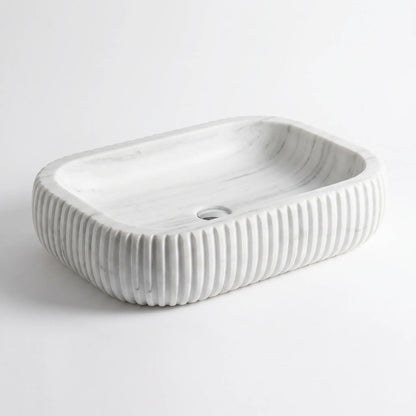 RMD-087 Round Carrara White Vessel Sink Basin