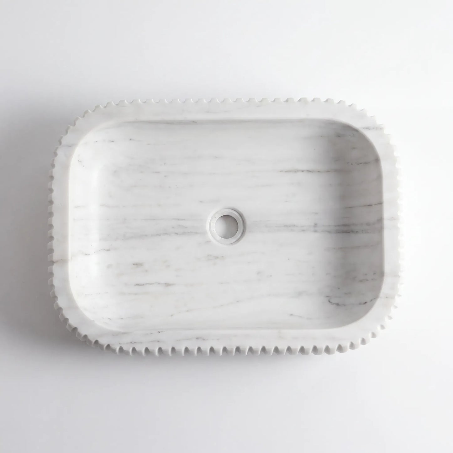 RMD-087 Round Carrara White Vessel Sink Basin