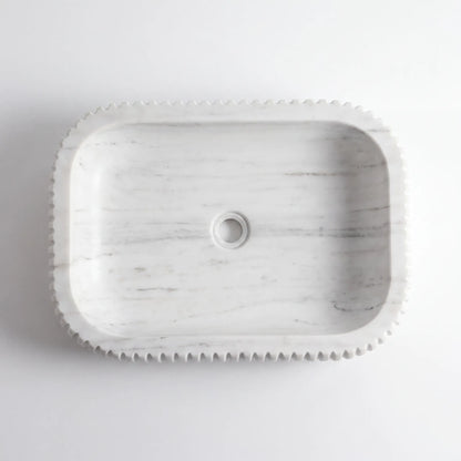 RMD-087 Round Carrara White Vessel Sink Basin