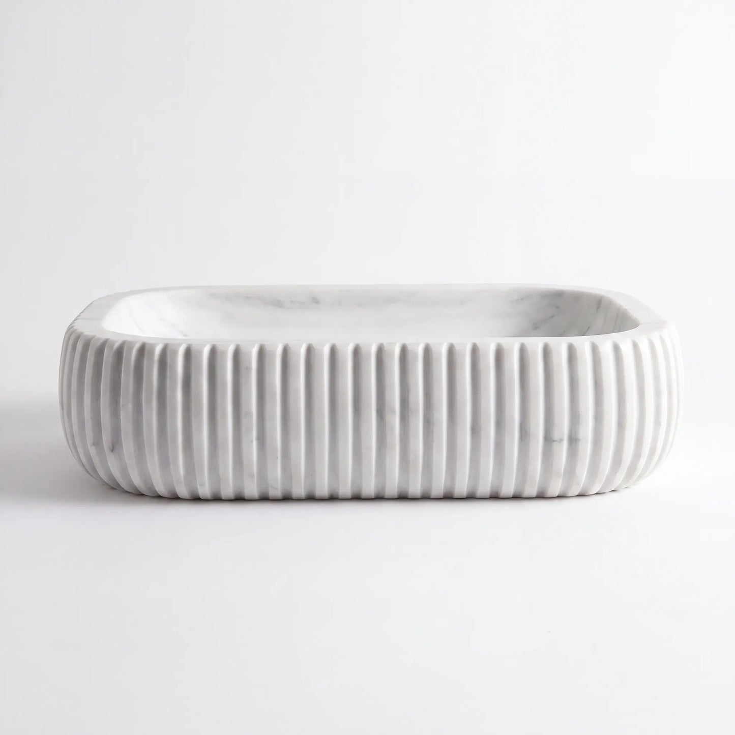 RMD-087 Round Carrara White Vessel Sink Basin