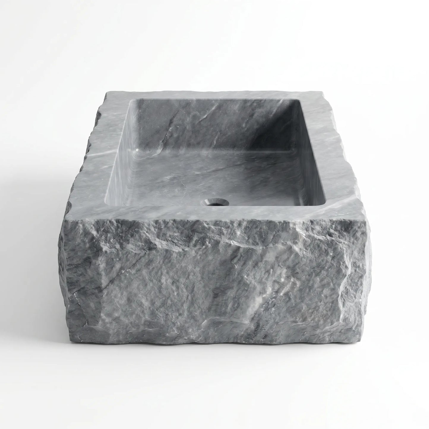 RMD-089 Rectangle Grey Marble Vessel Sink Basin