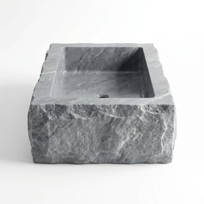 RMD-089 Rectangle Grey Marble Vessel Sink Basin