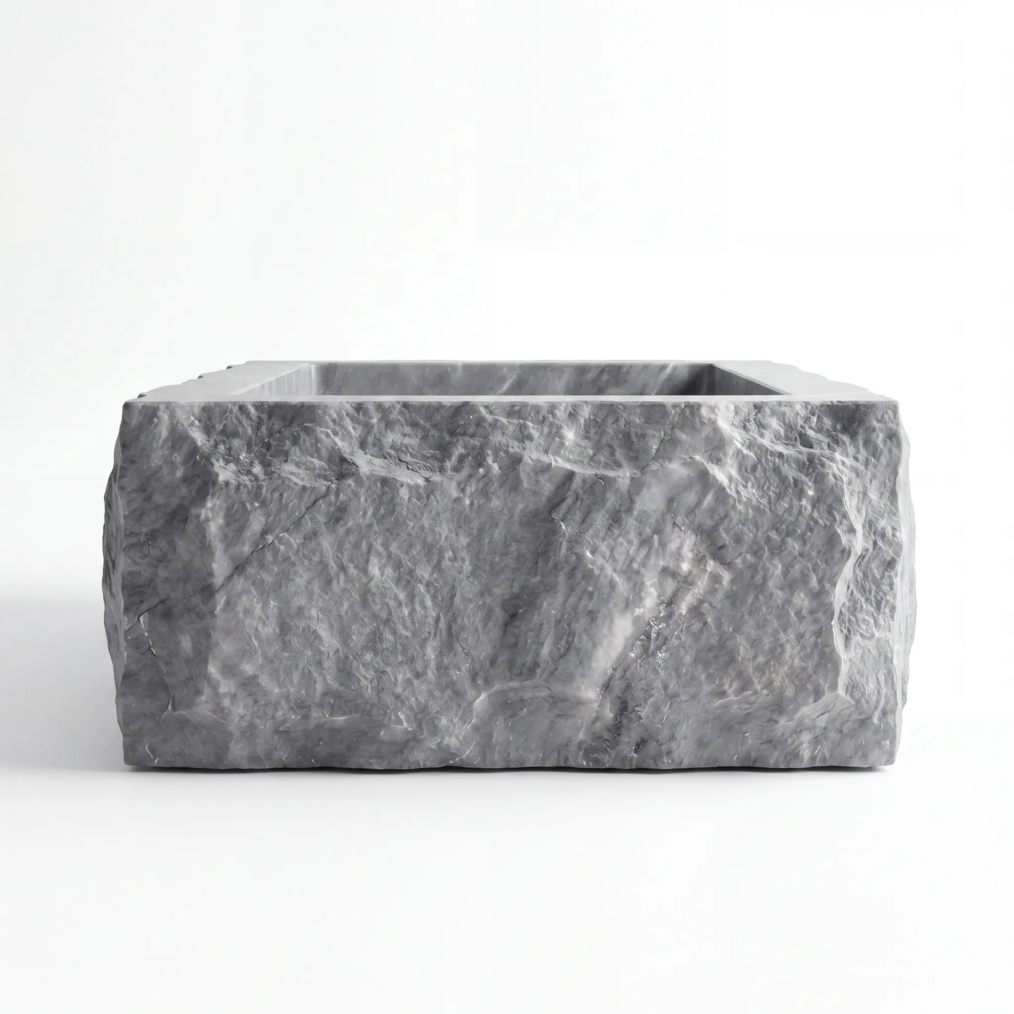RMD-089 Rectangle Grey Marble Vessel Sink Basin