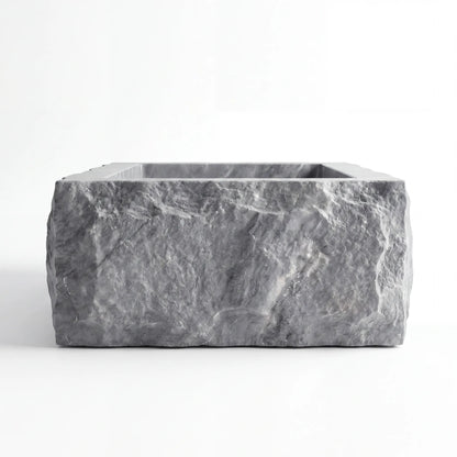 RMD-089 Rectangle Grey Marble Vessel Sink Basin
