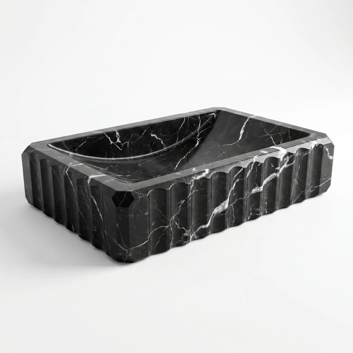 RMD-090 Round Nero Marquina Vessel Sink Basin