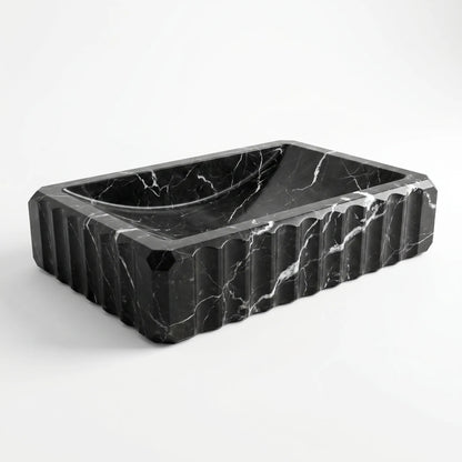 RMD-090 Round Nero Marquina Vessel Sink Basin