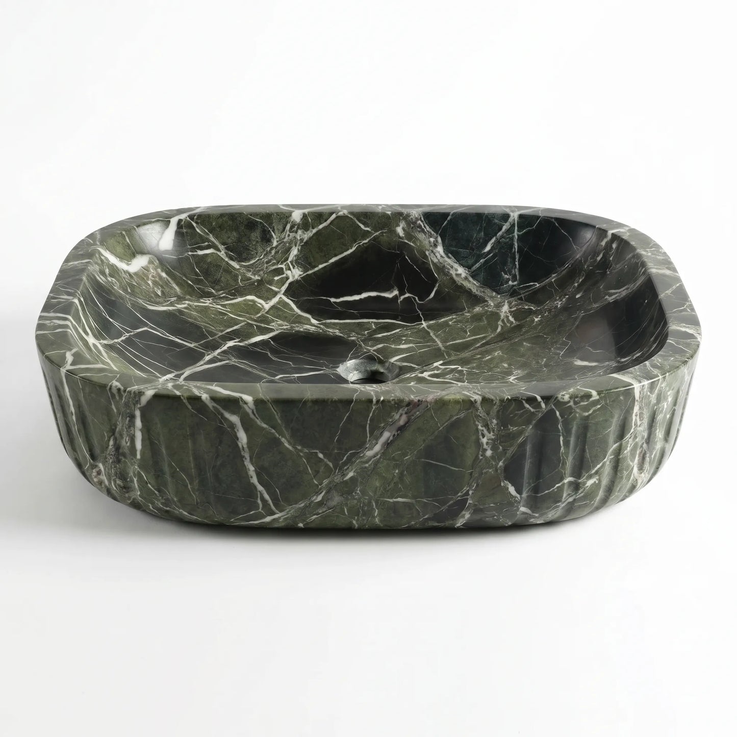 RMD-091 Round Green Marble Vessel Sink Basin