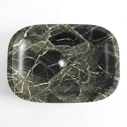 RMD-091 Round Green Marble Vessel Sink Basin