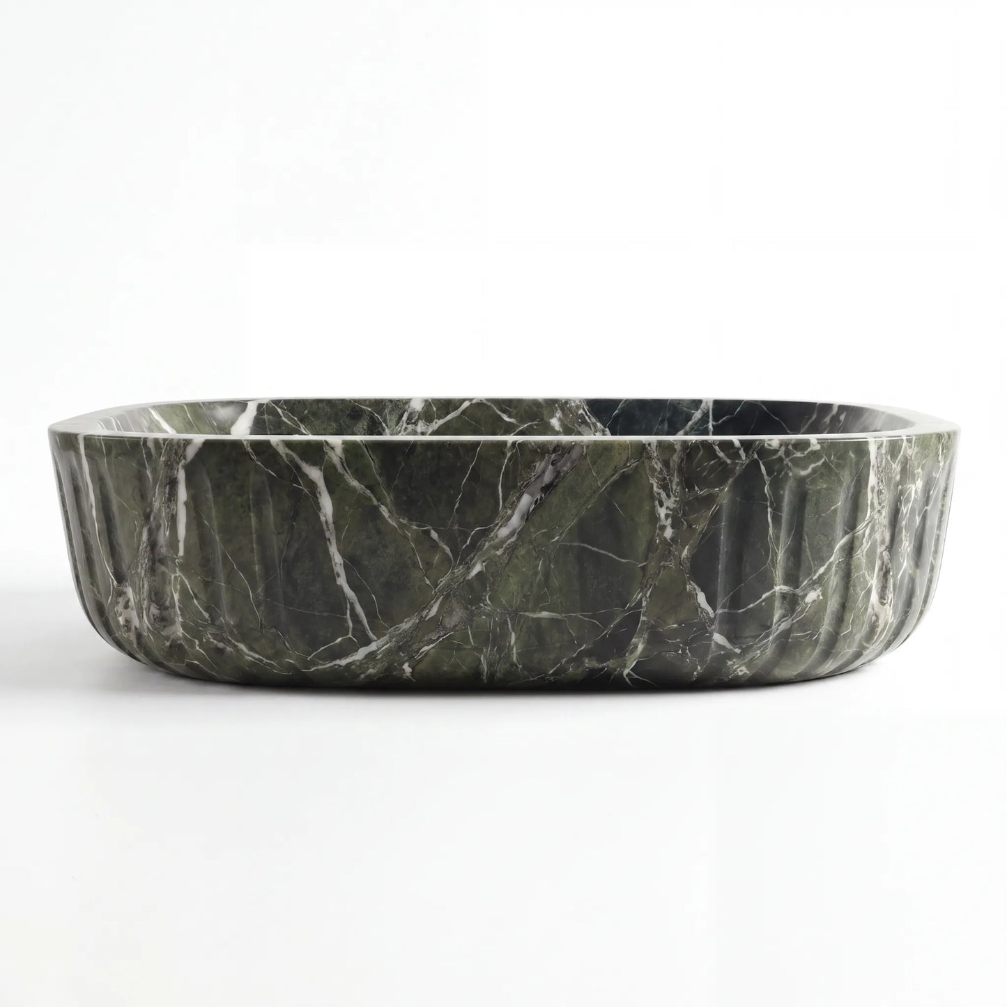 RMD-091 Round Green Marble Vessel Sink Basin