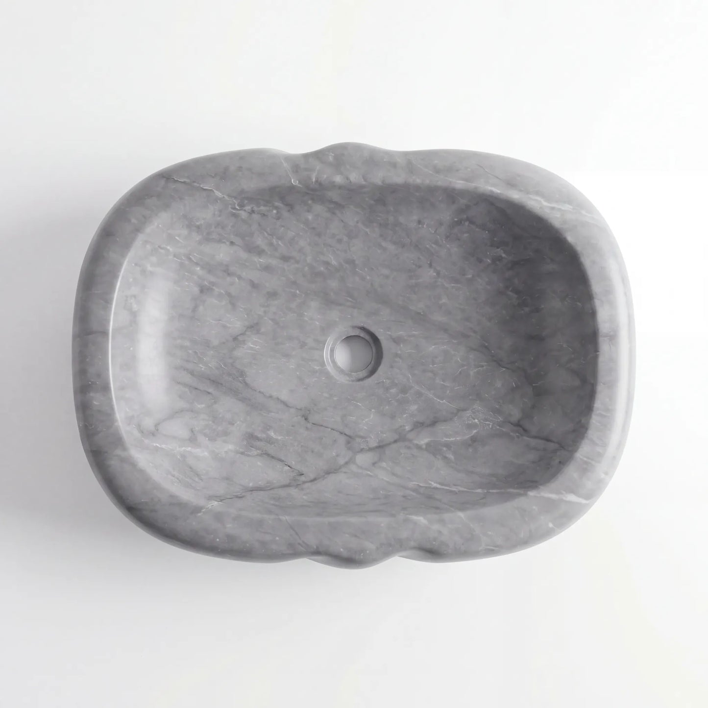 RMD-094  Round Grey Marble Vessel Sink Basin