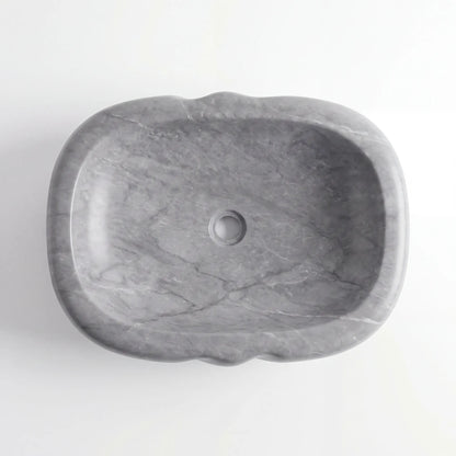 RMD-094  Round Grey Marble Vessel Sink Basin