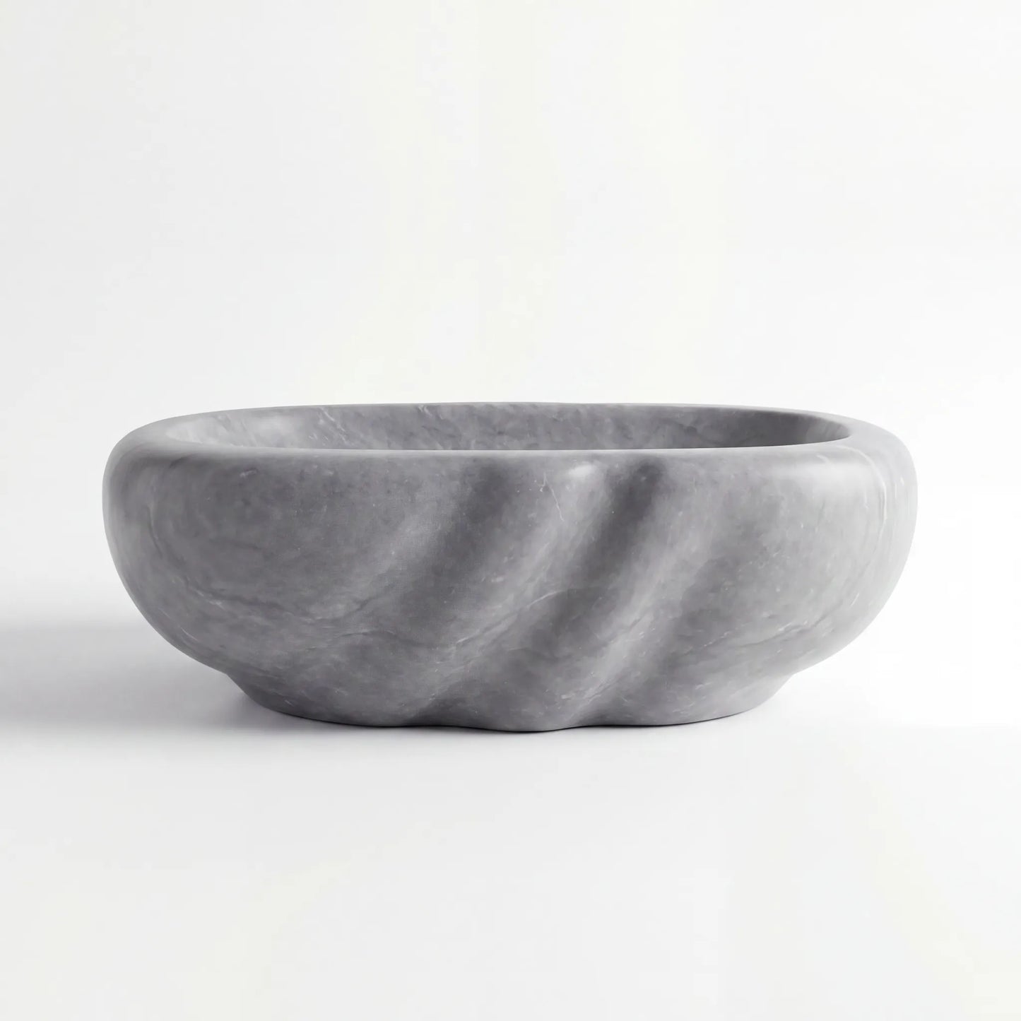 RMD-094  Round Grey Marble Vessel Sink Basin