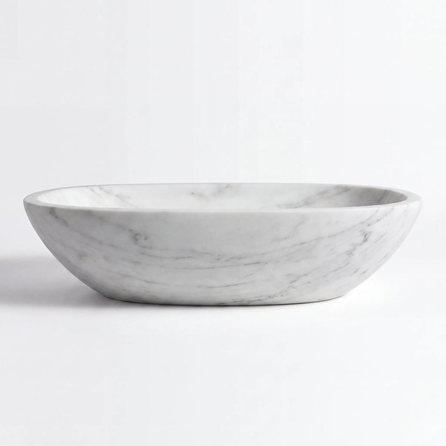 RMD-096 Round  Carrara White Vessel Sink Basin