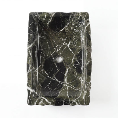 RMD-097 Round Green Marble Vessel Sink Basin
