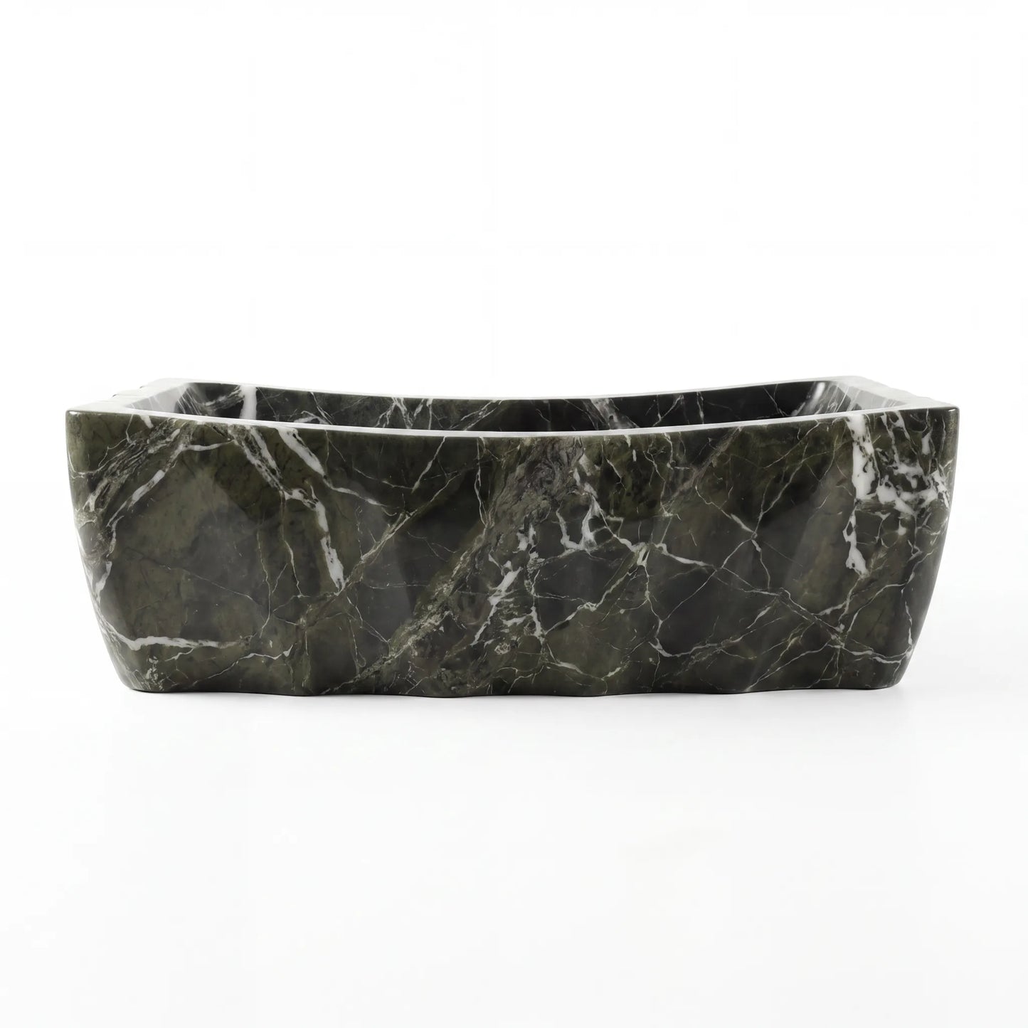 RMD-097 Round Green Marble Vessel Sink Basin