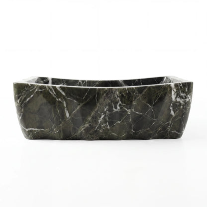 RMD-097 Round Green Marble Vessel Sink Basin