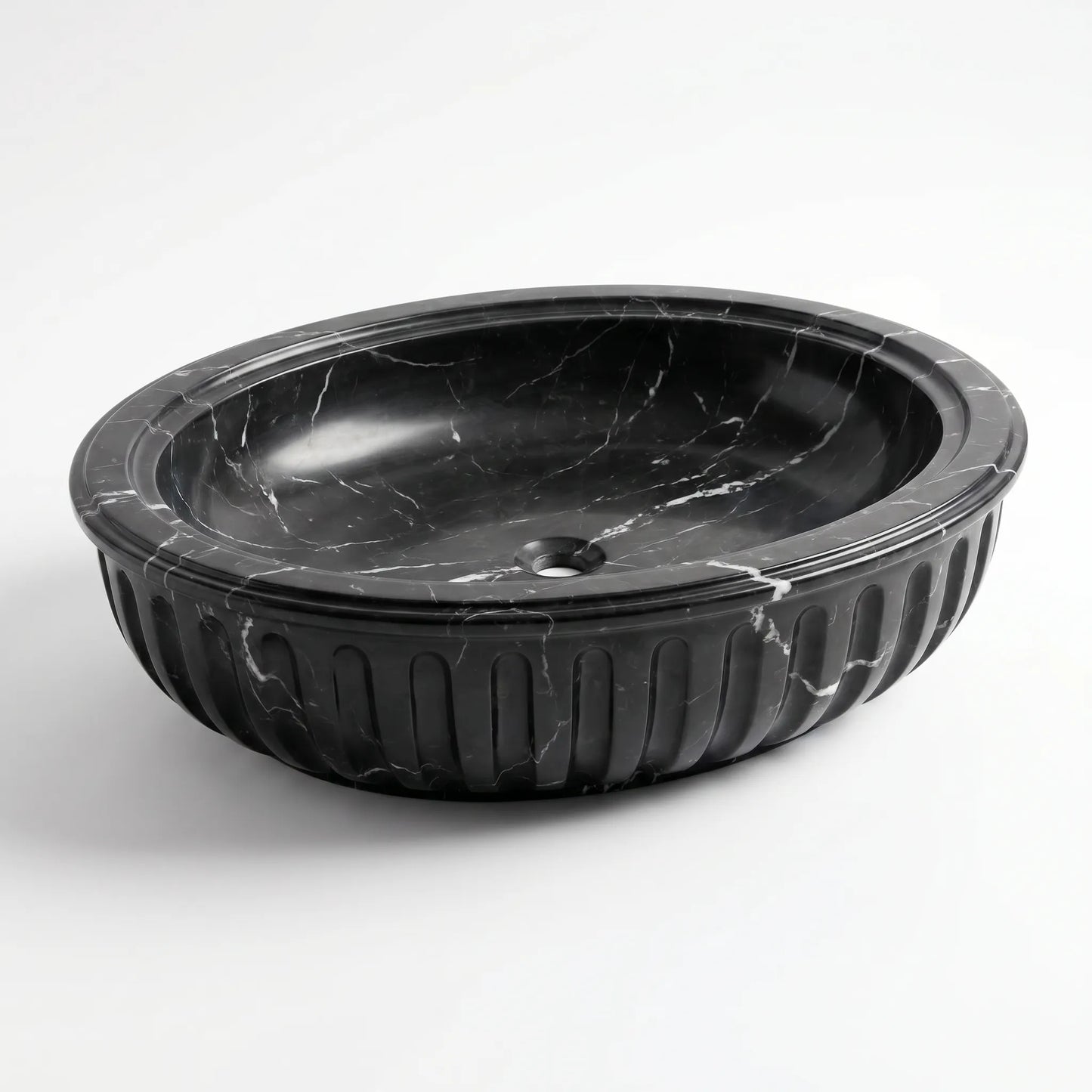 RMD-099 Round Nero Marquina Vessel Sink Basin