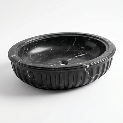 RMD-099 Round Nero Marquina Vessel Sink Basin