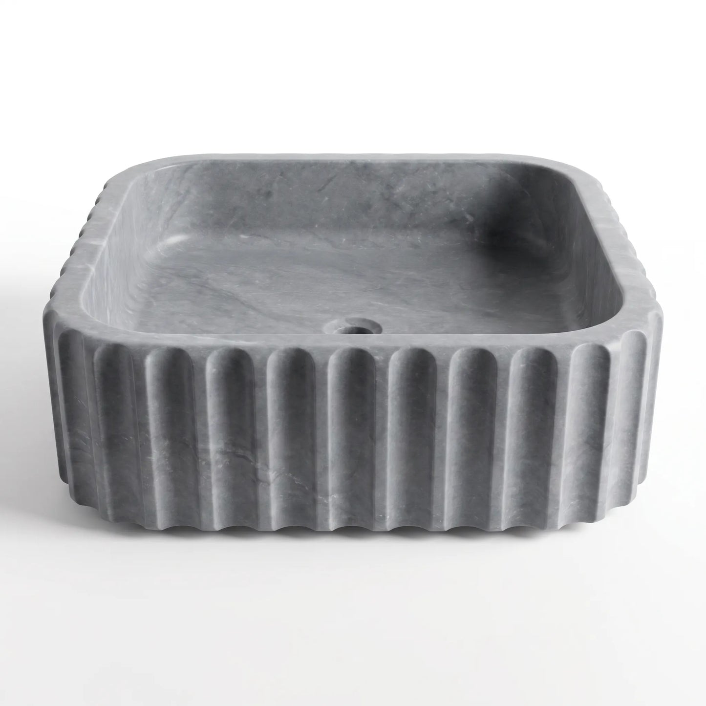 RMD-101 Square Grey Marble Vessel Sink Basin