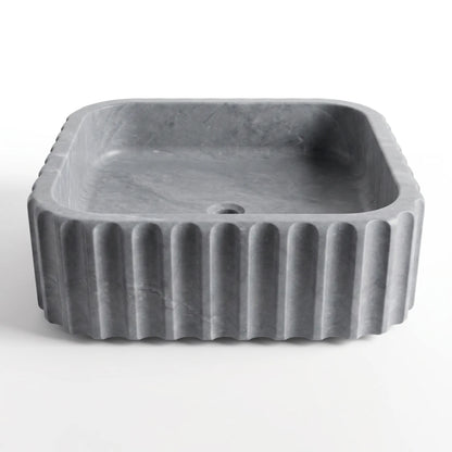 RMD-101 Square Grey Marble Vessel Sink Basin