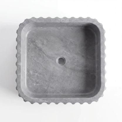 RMD-101 Square Grey Marble Vessel Sink Basin