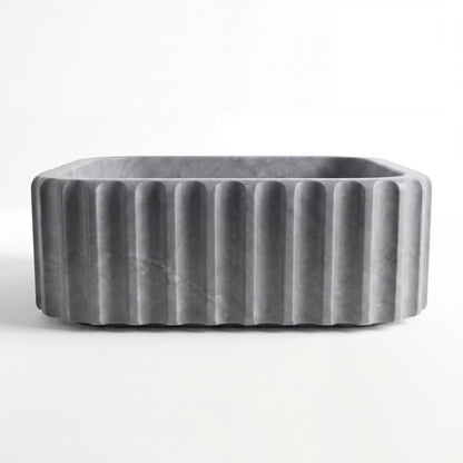 RMD-101 Square Grey Marble Vessel Sink Basin